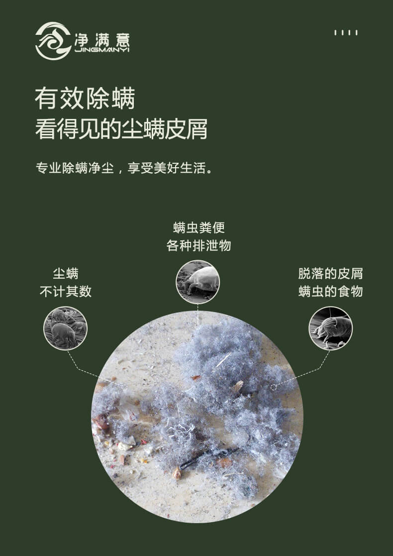 科學(xué)除螨，營(yíng)造沒螨空間，高頻拍打，快速剝離塵螨，物理驅(qū)趕，母嬰級(jí)健康，紫外線燈深層殺菌除螨，強(qiáng)大吸力強(qiáng)力吸附塵螨，長(zhǎng)效防護(hù)，使用方便