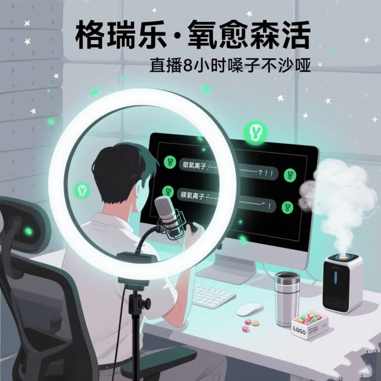 格瑞樂負氧離子，直播室的 “隔音結界”